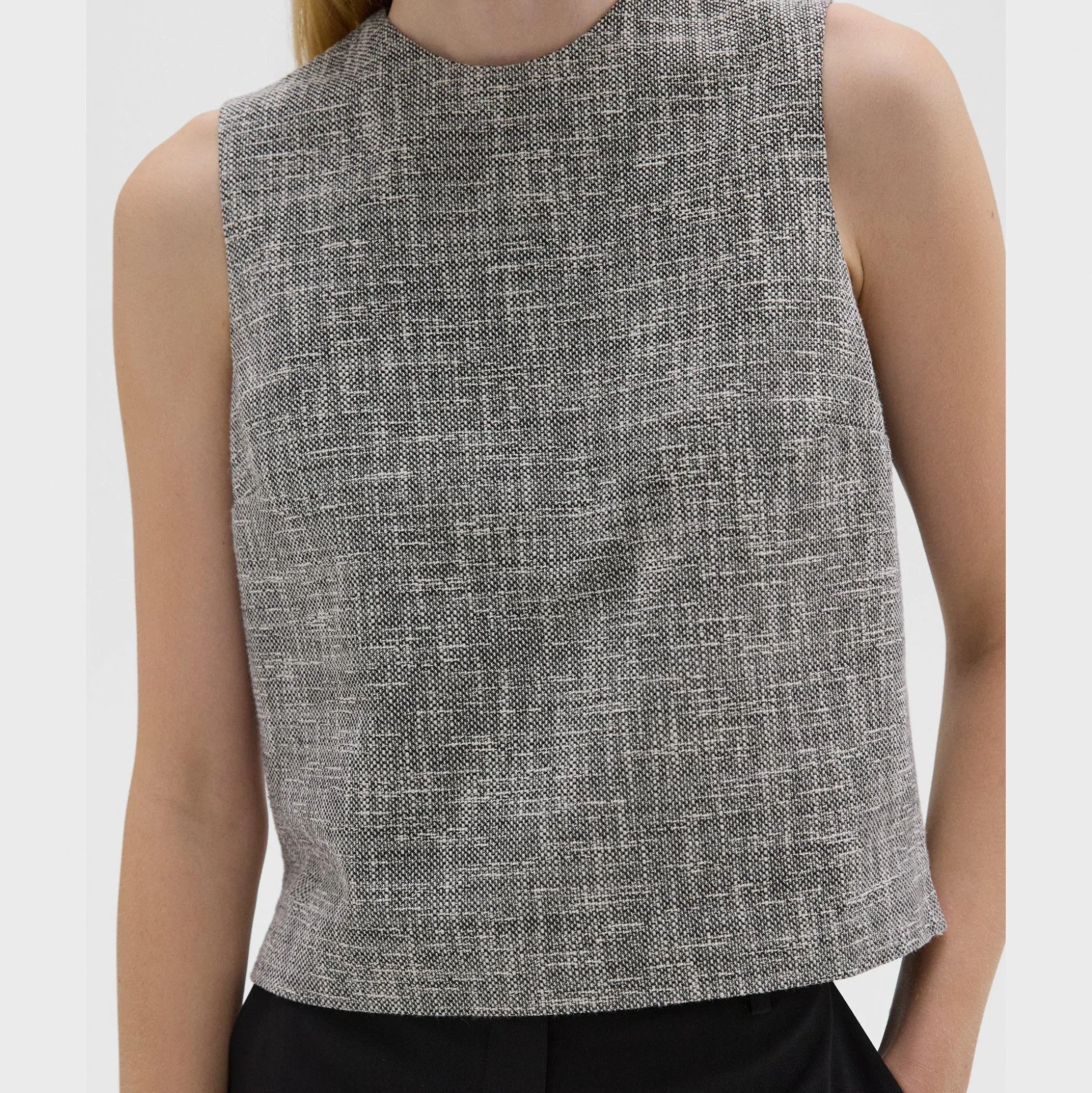 Theory Shell Top In Canvas Tweed-Women Tops