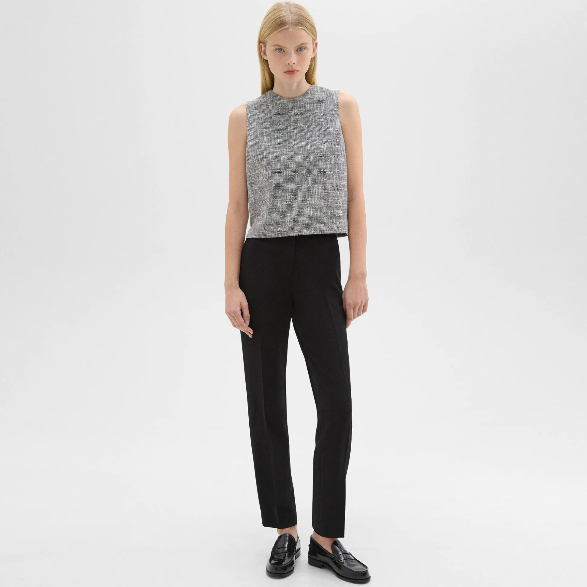 Theory Shell Top In Canvas Tweed-Women Tops