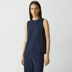Theory Shell Top In Silk Georgette-Women Tops