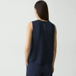 Theory Shell Top In Silk Georgette-Women Tops