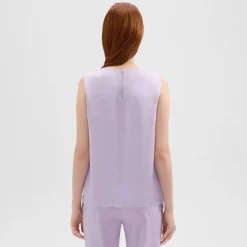 Theory Shell Top In Silk Georgette-Women Tops
