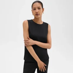 Theory Shell Top In Silk Georgette-Women Tops