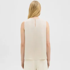 Theory Shell Top In Silk Georgette-Women Tops