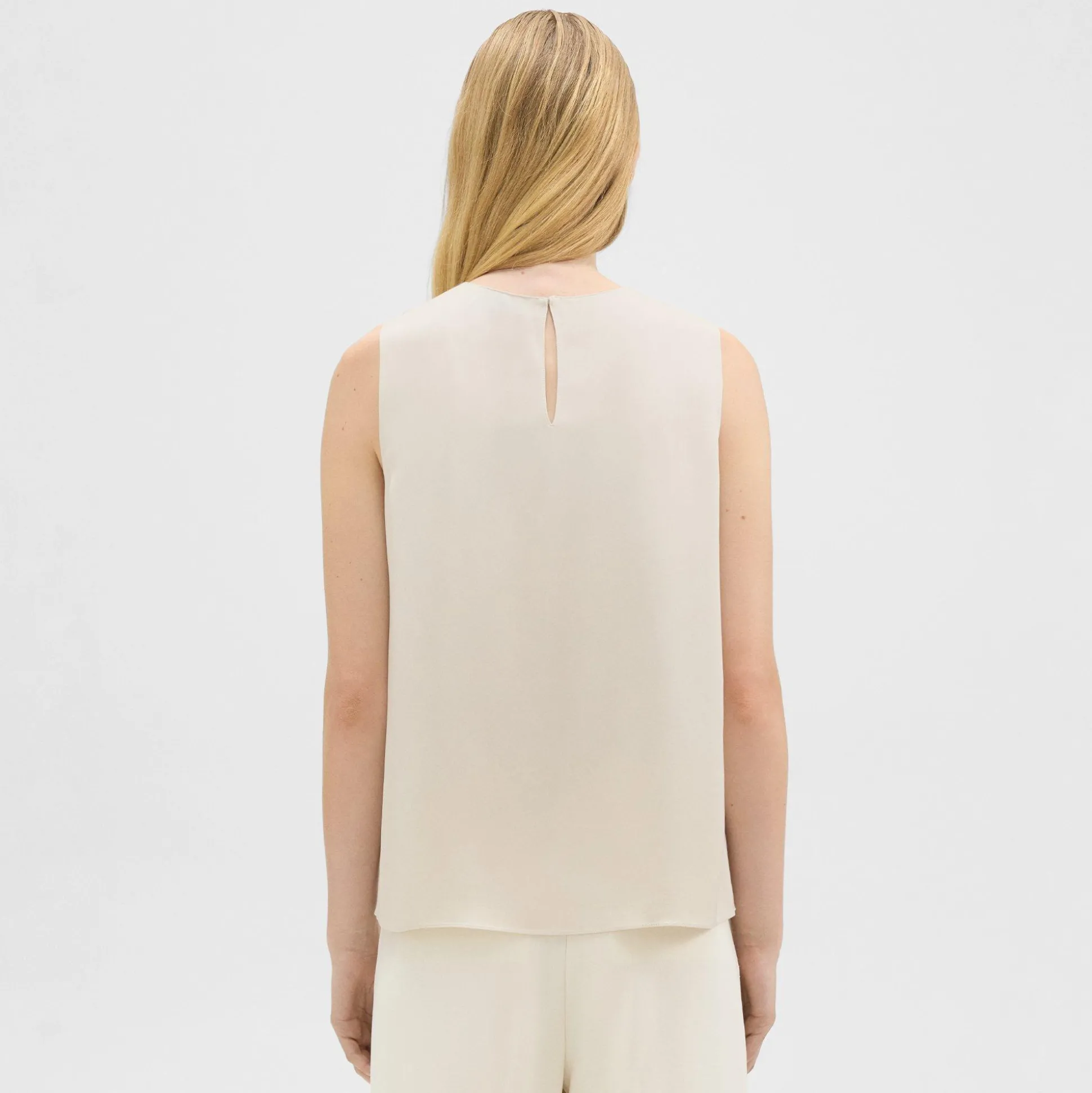 Theory Shell Top In Silk Georgette-Women Tops