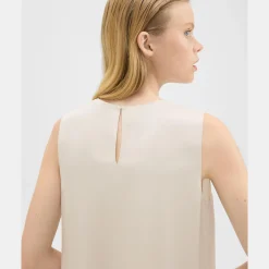 Theory Shell Top In Silk Georgette-Women Tops