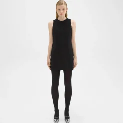 Theory Shift Dress In Double-Face Wool-Cashmere-Women Dresses