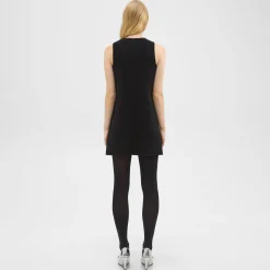 Theory Shift Dress In Double-Face Wool-Cashmere-Women Dresses