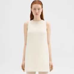 Theory Shift Dress In Double-Face Wool-Cashmere-Women Dresses