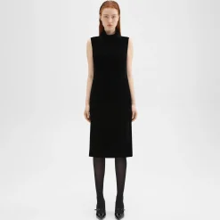 Theory Shift Dress In Stretch Velvet-Women Dresses