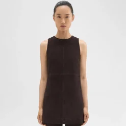 Theory Shift Dress In Suede-Women Dresses