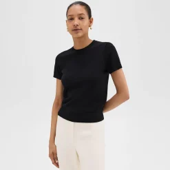 Theory Short-Sleeve Sweater In Regal Wool-Women T-Shirts|Sweaters + Cardigans