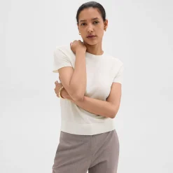 Theory Short-Sleeve Sweater In Regal Wool-Women Tops|T-Shirts