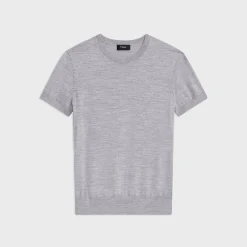 Theory Short-Sleeve Sweater In Regal Wool-Women Tops|T-Shirts