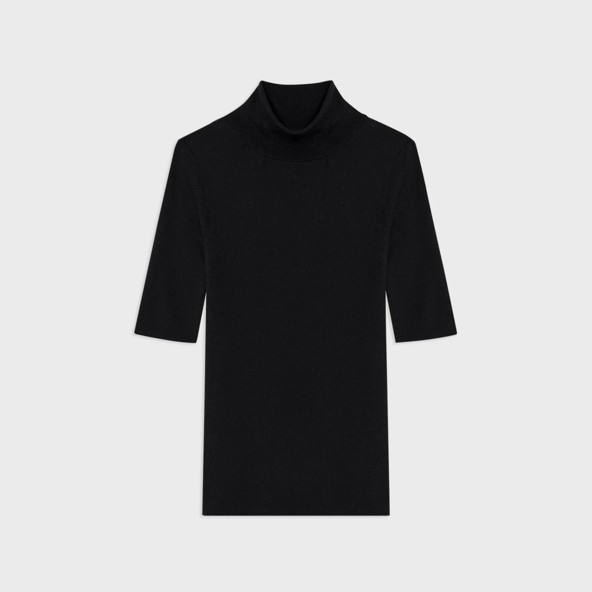 Theory Short-Sleeve Turtleneck In Merino Wool-Women Sweaters + Cardigans