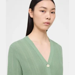 Theory Shrunken Cardigan In Cotton-Blend-Women Sweaters + Cardigans