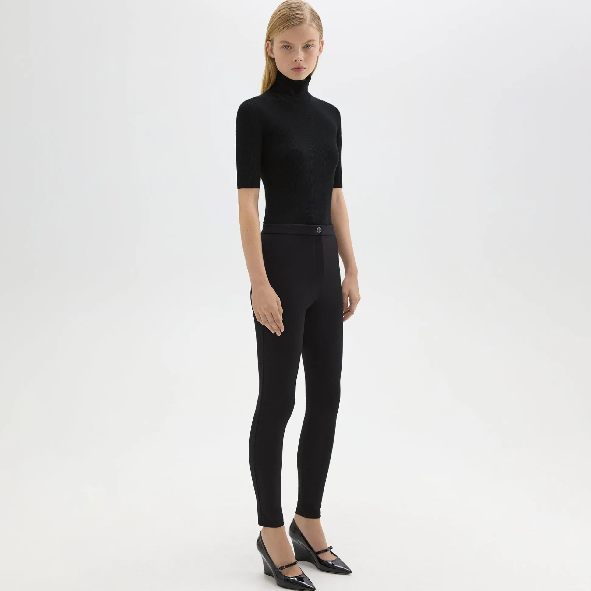 Theory Skinny Pant In Compact Knit Jersey-Women Pants