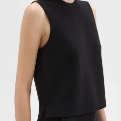 Theory Sleeveless Crewneck Top In Admiral Crepe-Women Tops