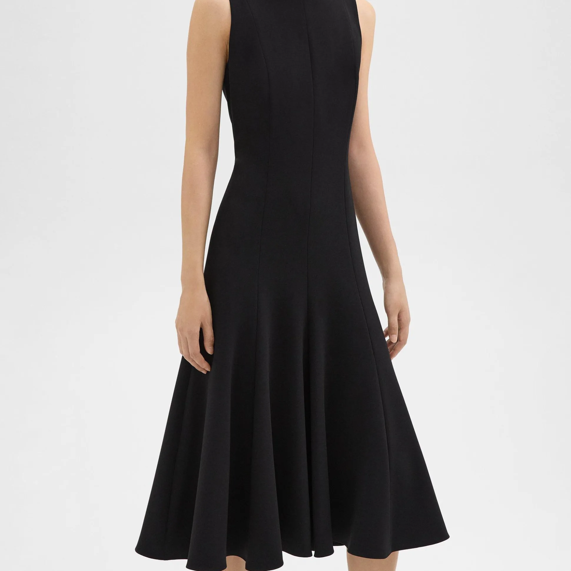 Theory Sleeveless Fit-And-Flare Dress In Admiral Crepe-Women Dresses