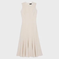 Theory Sleeveless Fit-And-Flare Dress In Admiral Crepe-Women Dresses