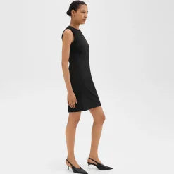 Theory Sleeveless Fitted Dress In Good Wool-Women Suits|Dresses