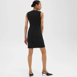 Theory Sleeveless Fitted Dress In Good Wool-Women Suits|Dresses