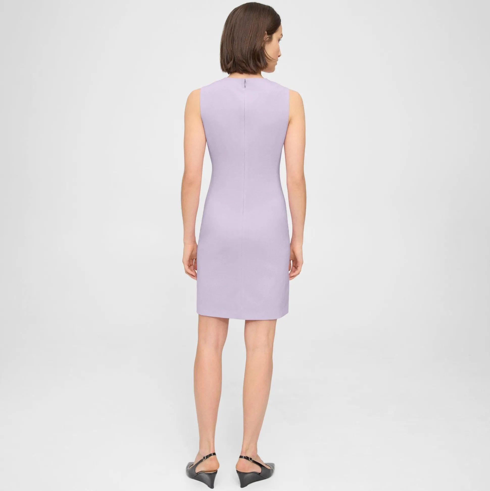 Theory Sleeveless Fitted Dress In Good Wool-Women Dresses