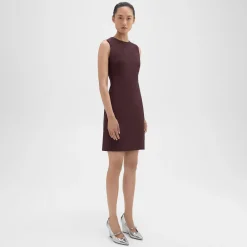 Theory Sleeveless Fitted Dress In Good Wool-Women Suits|Dresses