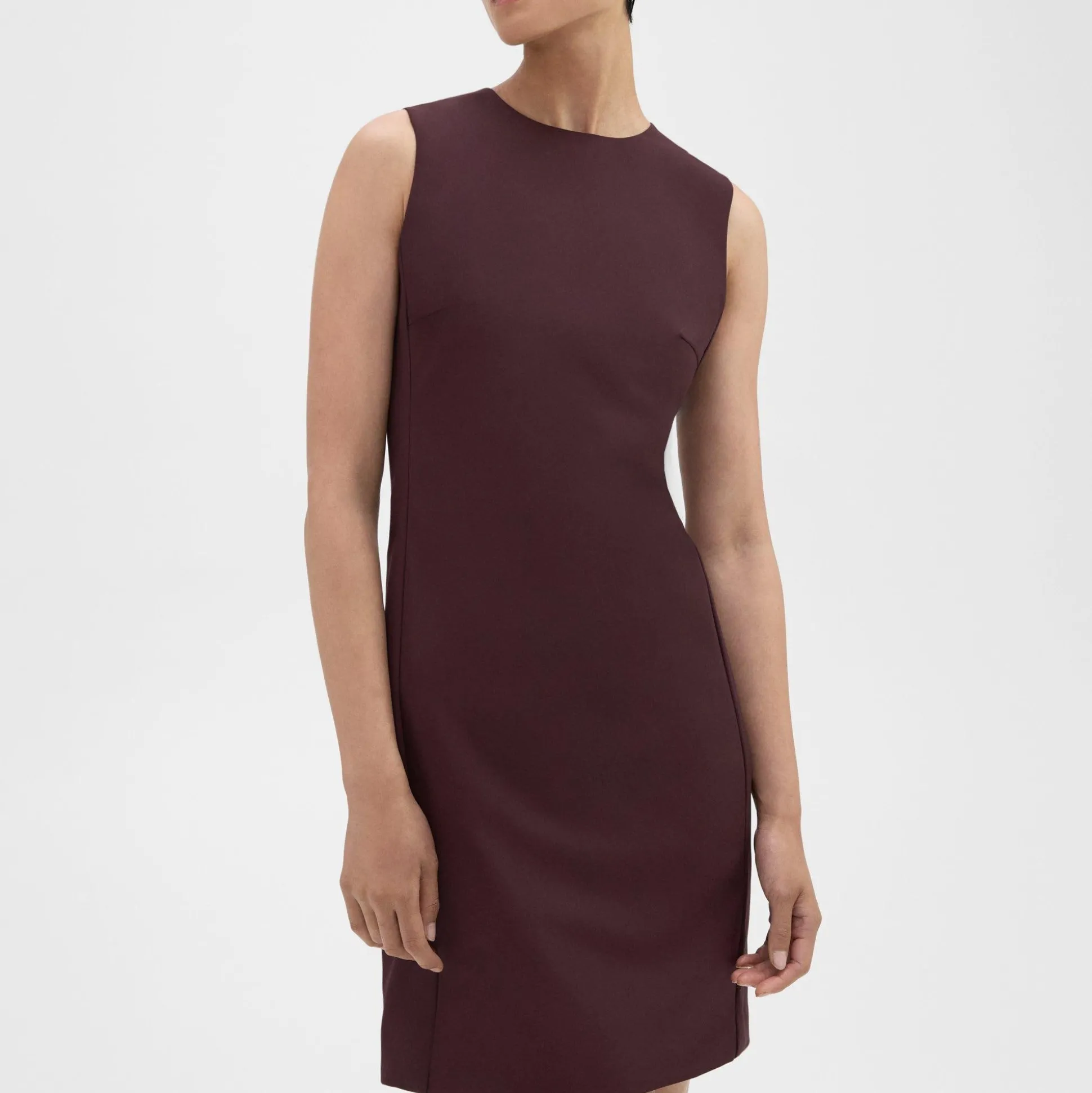 Theory Sleeveless Fitted Dress In Good Wool-Women Suits|Dresses