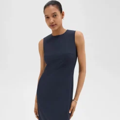 Theory Sleeveless Fitted Dress In Good Wool-Women Suits|Dresses