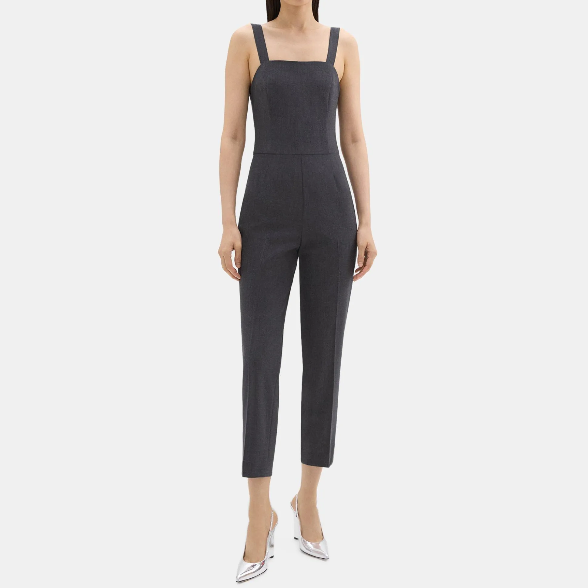 Theory Sleeveless Jumpsuit In Good Wool-Women Suits|Pants
