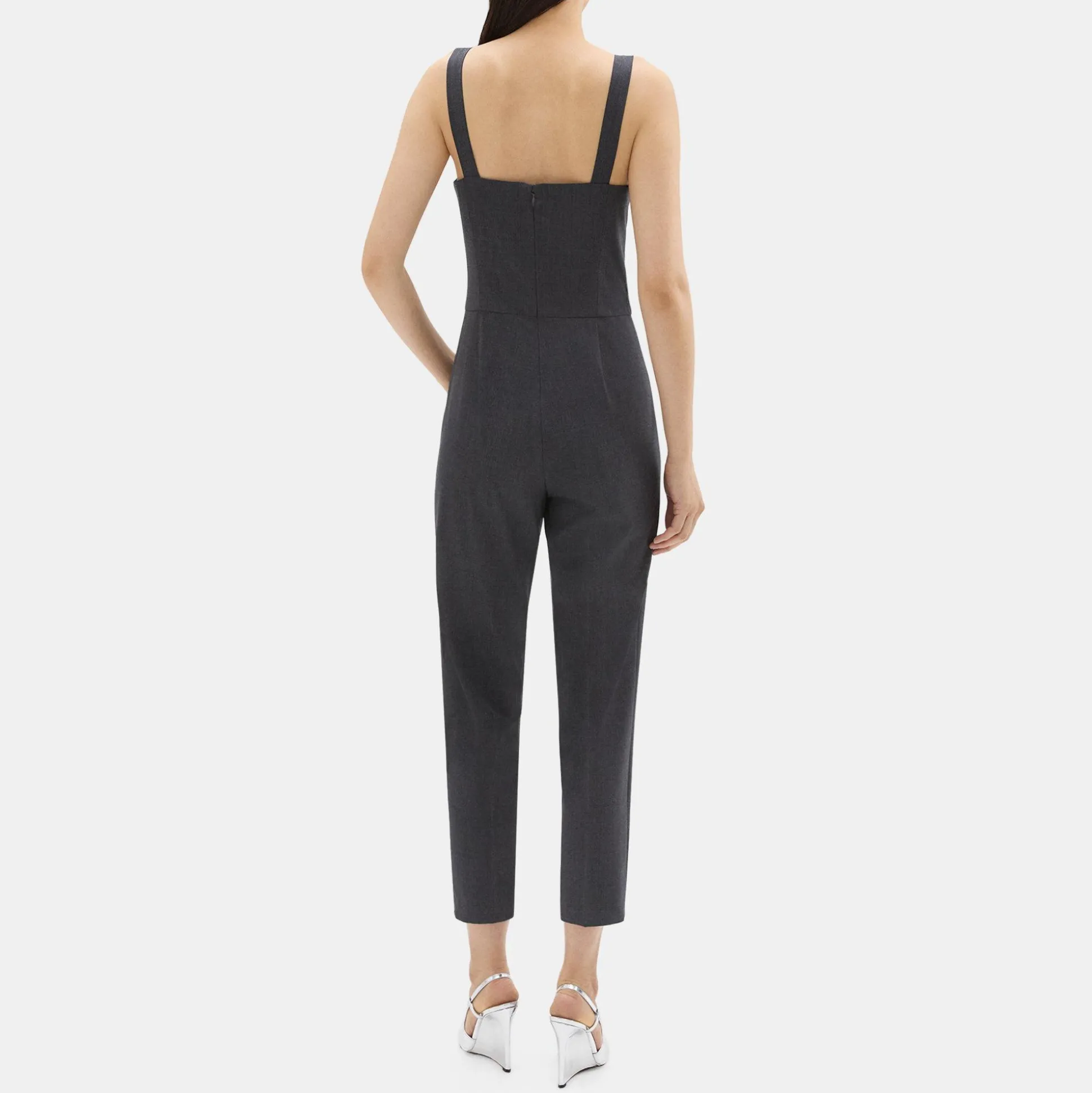Theory Sleeveless Jumpsuit In Good Wool-Women Suits|Pants