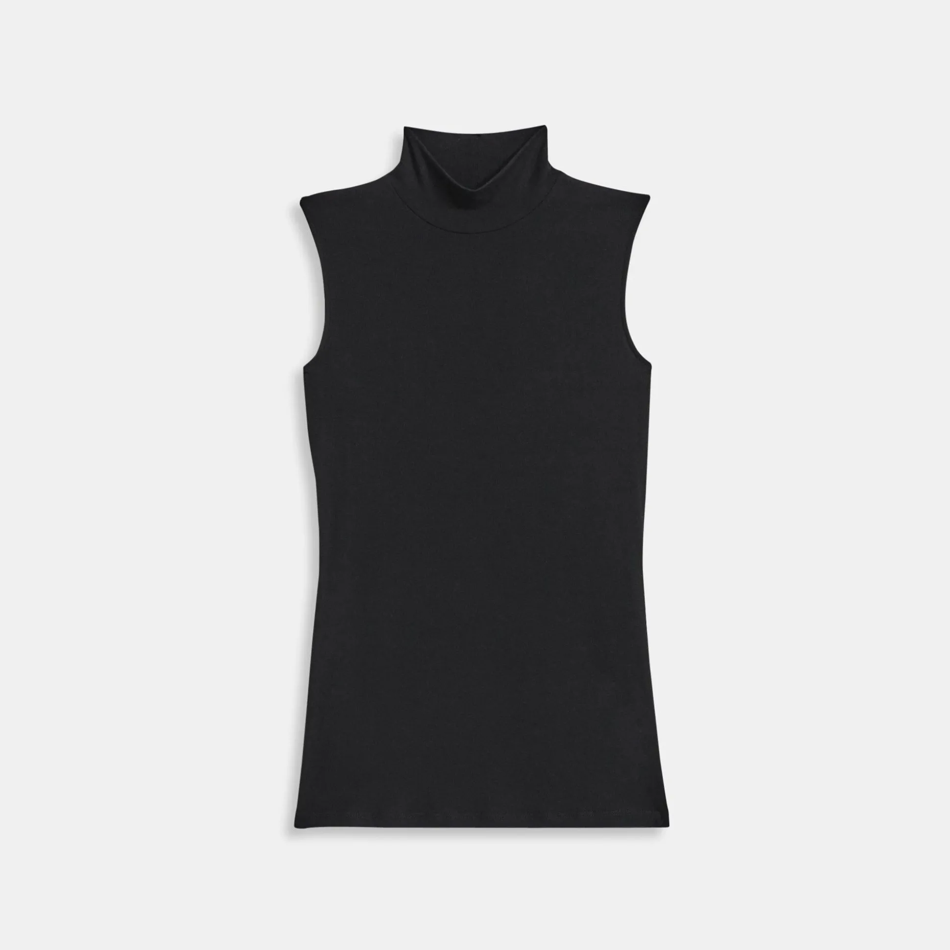 Theory Sleeveless Turtleneck Sweater In Ribbed Viscose-Women T-Shirts