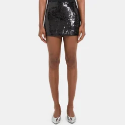 Theory Slice Mini Skirt In Recycled Sequins-Women Skirts