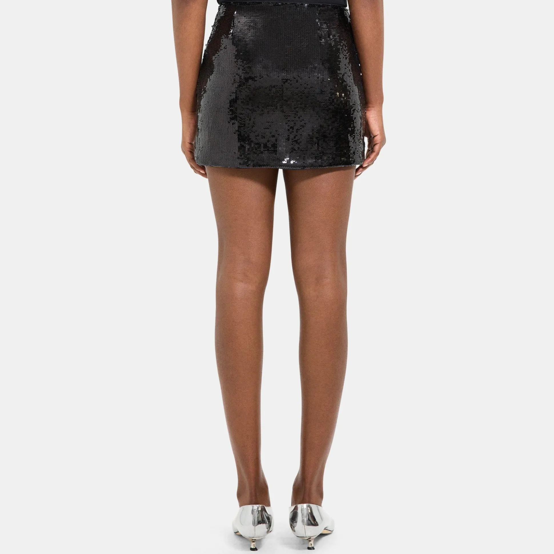Theory Slice Mini Skirt In Recycled Sequins-Women Skirts