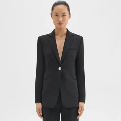 Theory Slim Blazer In Double Weave-Women Suits|Blazers + Jackets