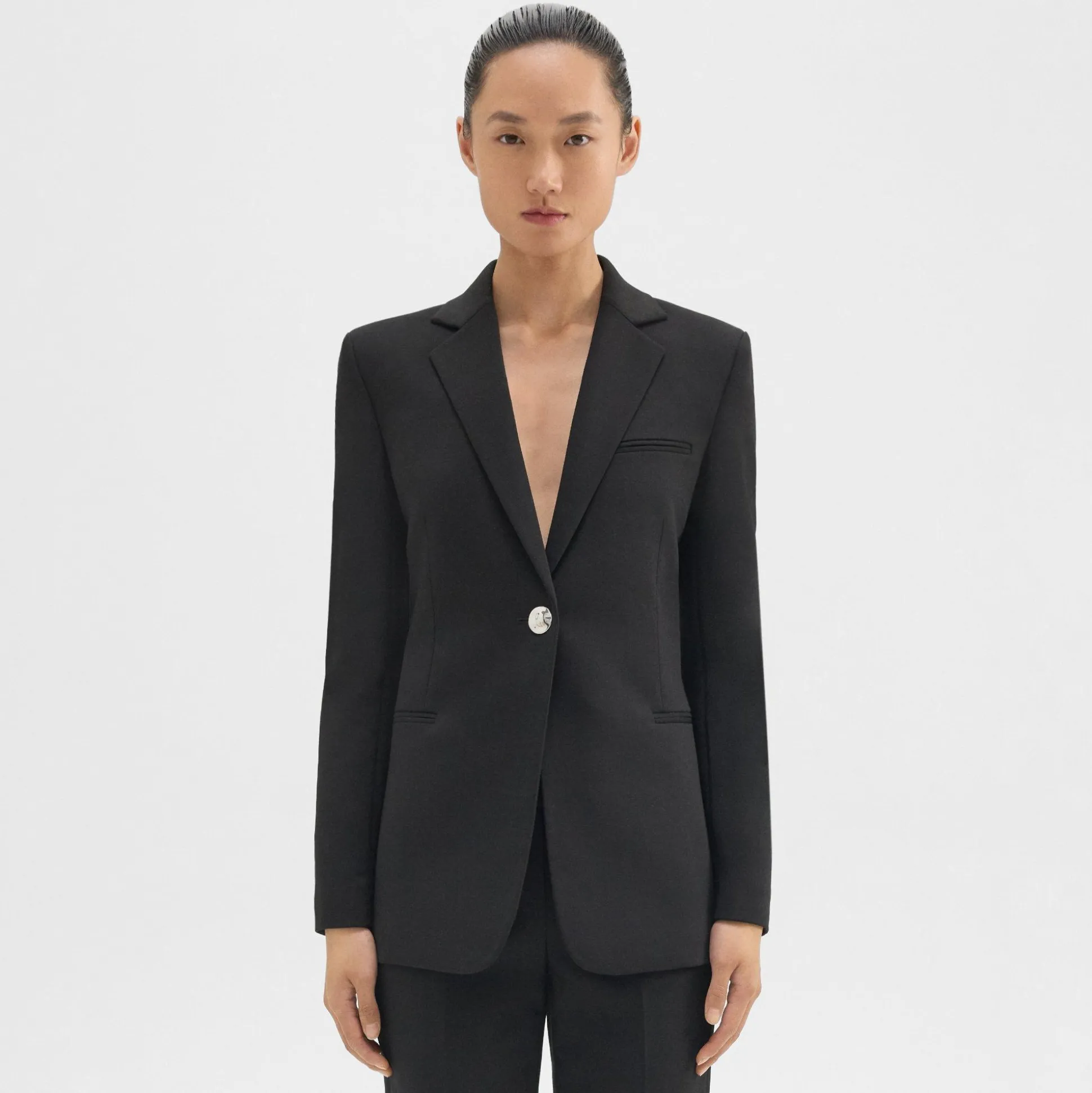 Theory Slim Blazer In Double Weave-Women Suits|Blazers + Jackets