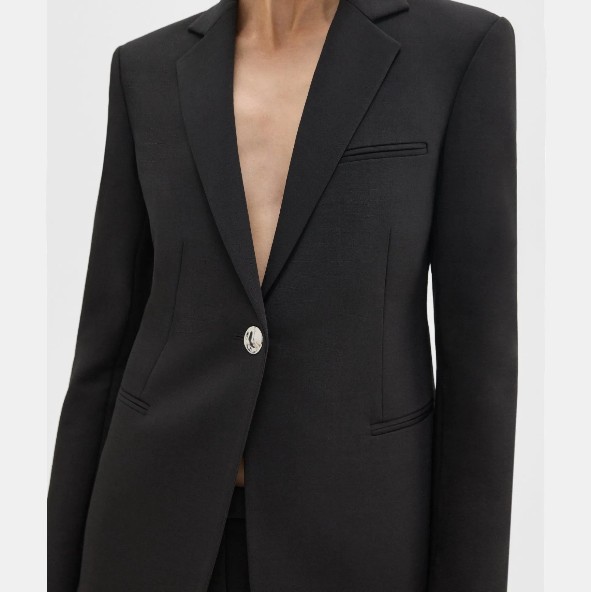 Theory Slim Blazer In Double Weave-Women Suits|Blazers + Jackets