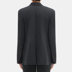Theory Slim Blazer In Sleek Flannel-Women Suits|Blazers + Jackets