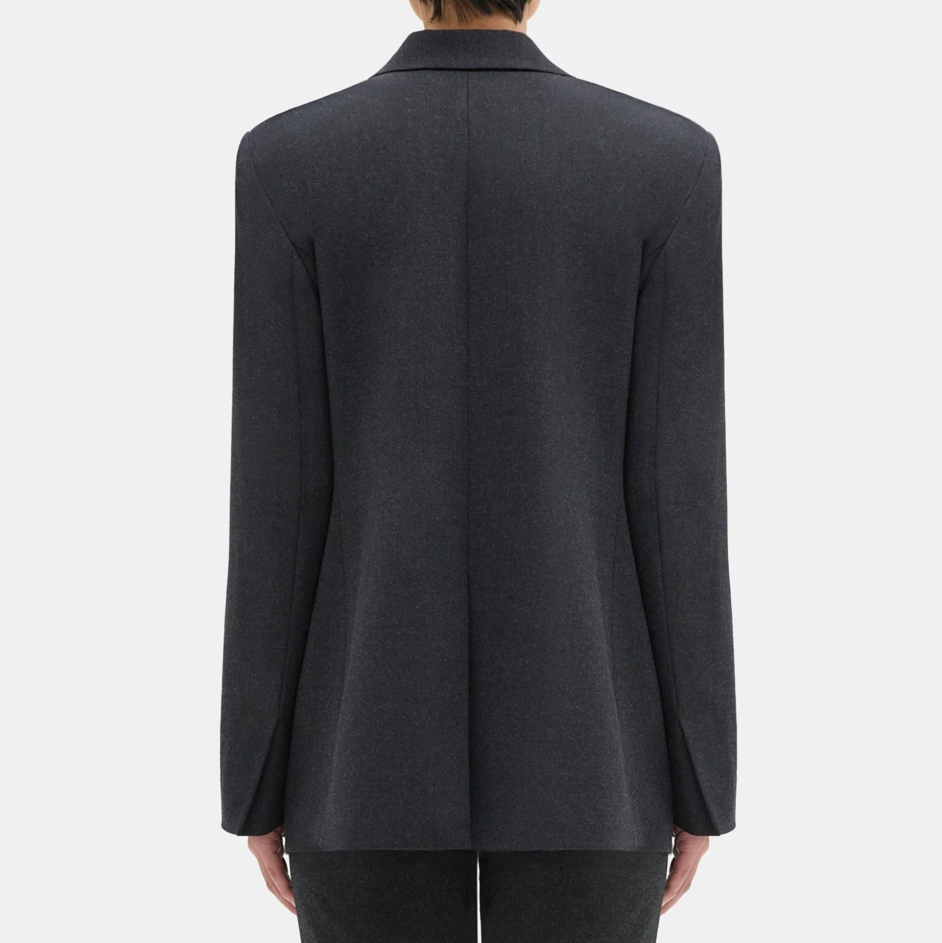 Theory Slim Blazer In Sleek Flannel-Women Suits|Blazers + Jackets