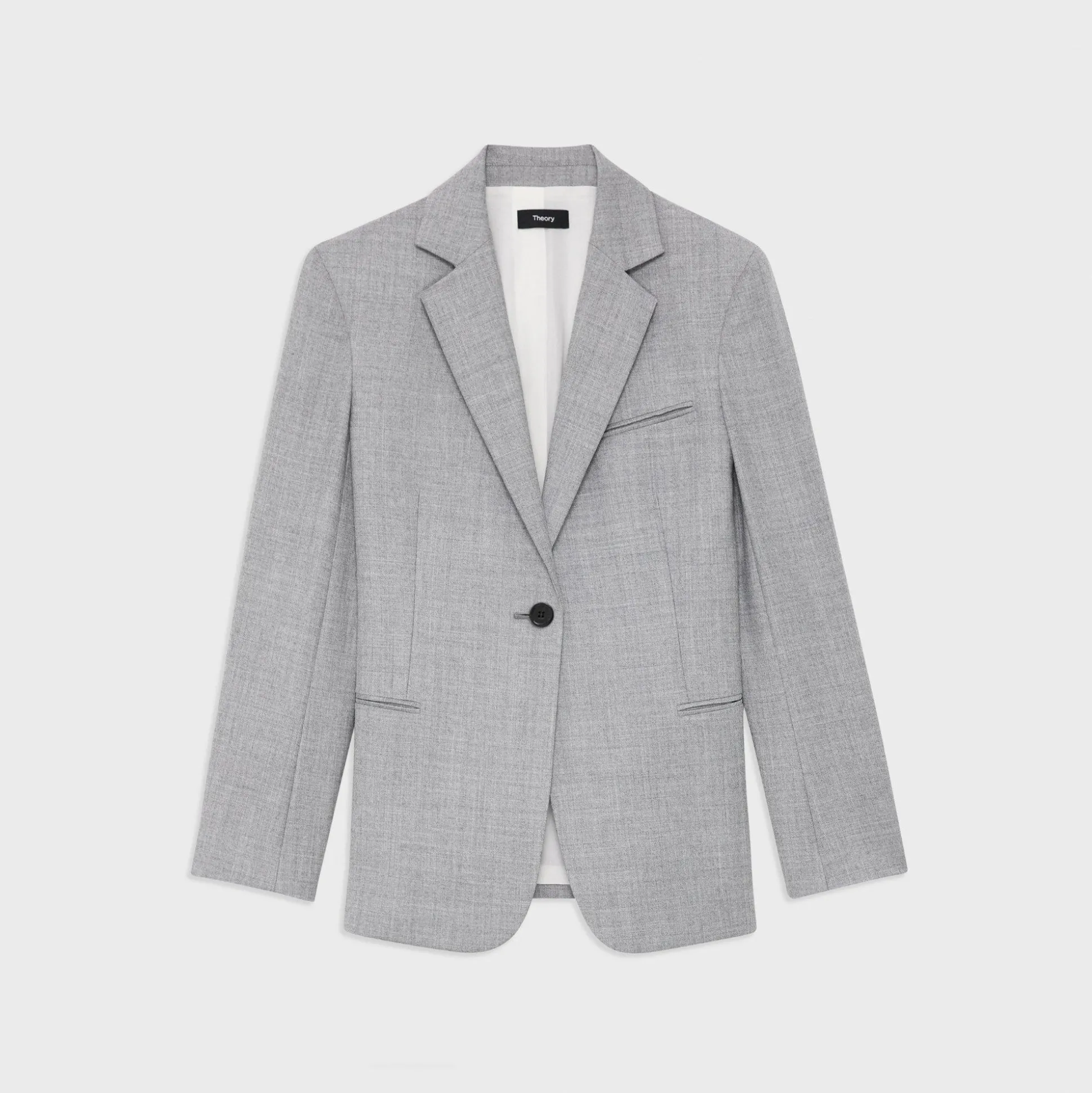 Theory Slim Blazer In Sleek Flannel-Women Suits|Blazers + Jackets