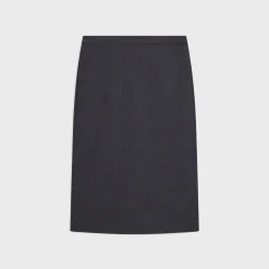 Theory Slim Pencil Skirt In Good Wool-Women Skirts