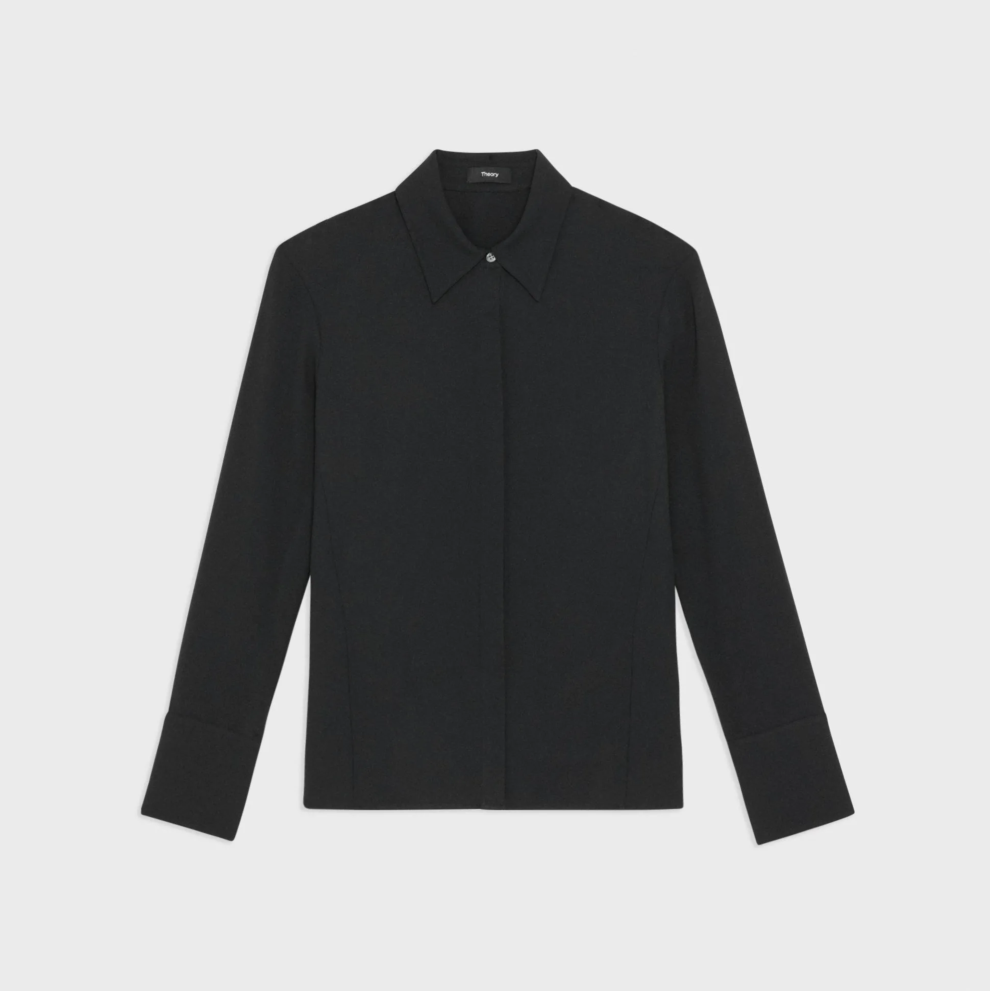 Theory Slim Shirt In Crepe-Women Tops