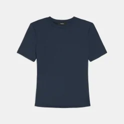 Theory Slim Tee In Stretch Nylon-Women T-Shirts