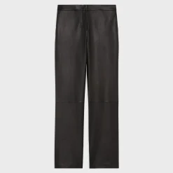 Theory Slim-Straight Pant In Leather-Women Pants