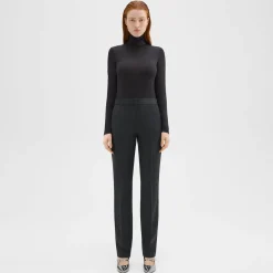 Theory Slim-Straight Pant In Melange Sleek Flannel-Women Suits|Pants