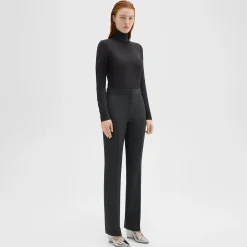 Theory Slim-Straight Pant In Melange Sleek Flannel-Women Suits|Pants