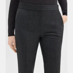 Theory Slim-Straight Pant In Melange Sleek Flannel-Women Suits|Pants