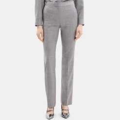 Theory Slim-Straight Pant In Melange Sleek Flannel-Women Suits|Pants