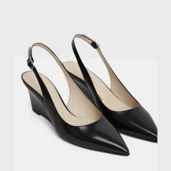 Theory Slingback Wedge In Leather-Women Shoes