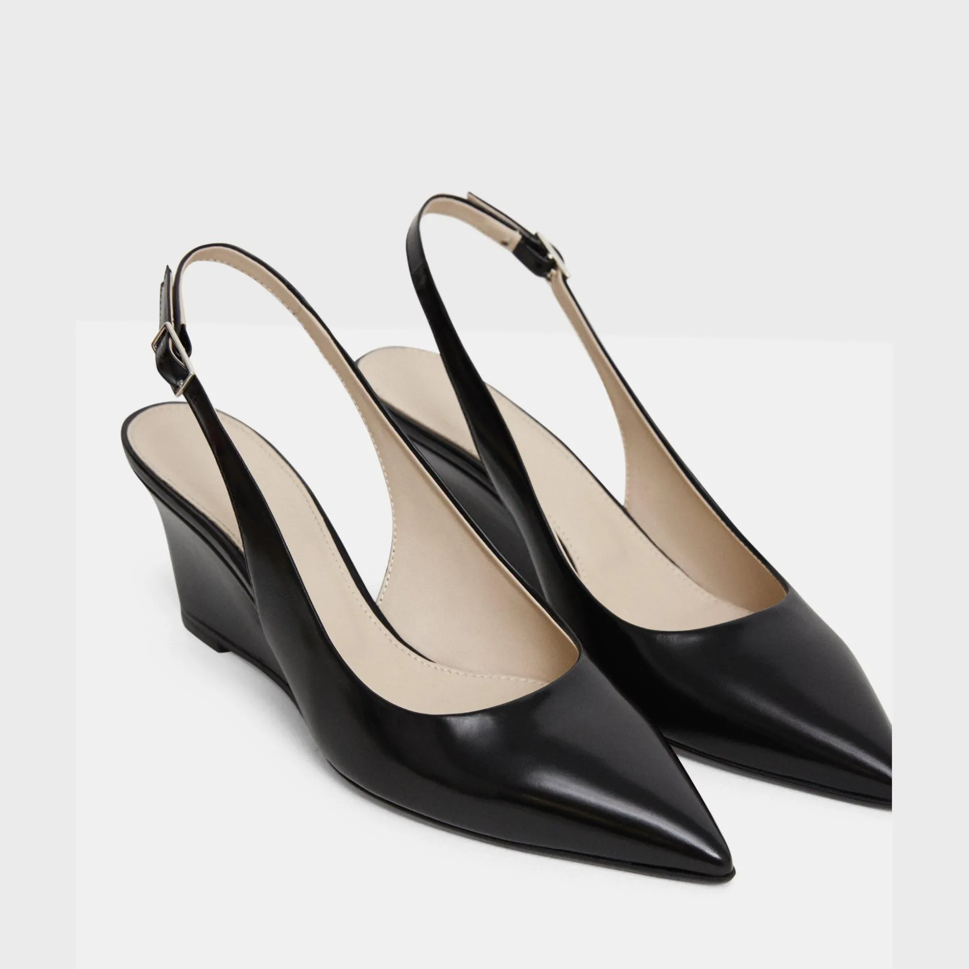 Theory Slingback Wedge In Leather-Women Shoes